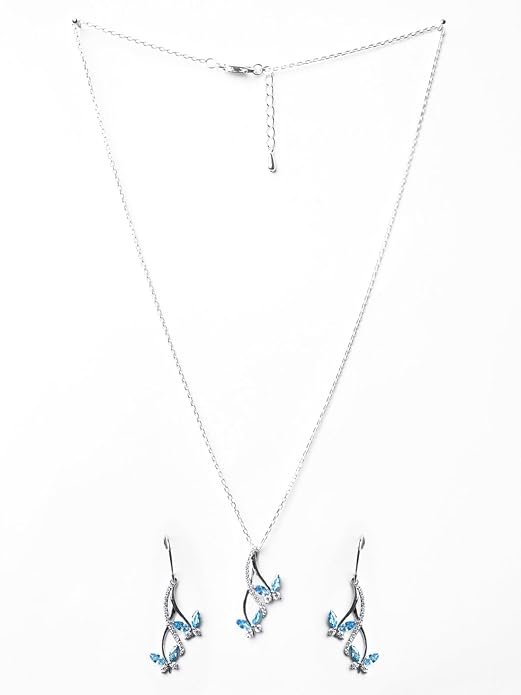 Clara 925 Silver Butterfly Pendant Earring Chain Bracelet Ring for Women - Image 3