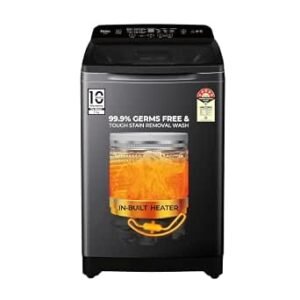 Haier 11 Kg, In-Built Heater, Front Panel Design, NZP Technology, Oceanus Wave Drum, Fully Automatic Top Load Washing Machine (ETL110-HC8S8 | Black)